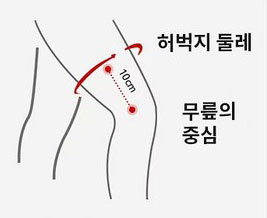 무릎 위 10cm 둘레 측정 방법